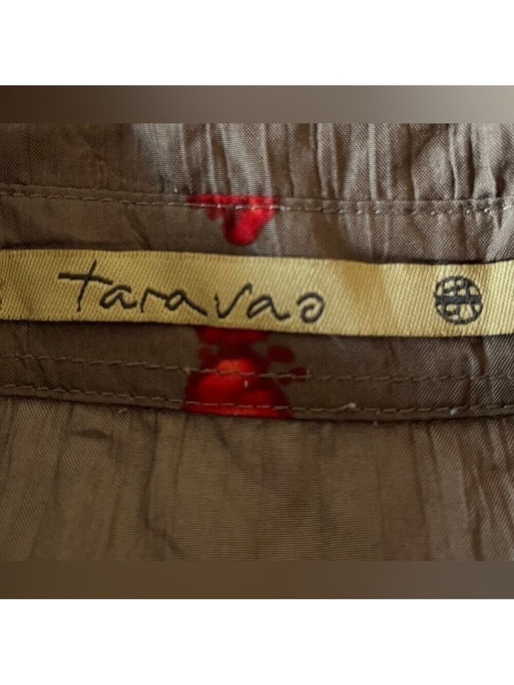 TARA VAO Tunic Blouse Button Front Spiral Splatter Pattern Crinkle Fabric Artsy - Picture 9 of 16